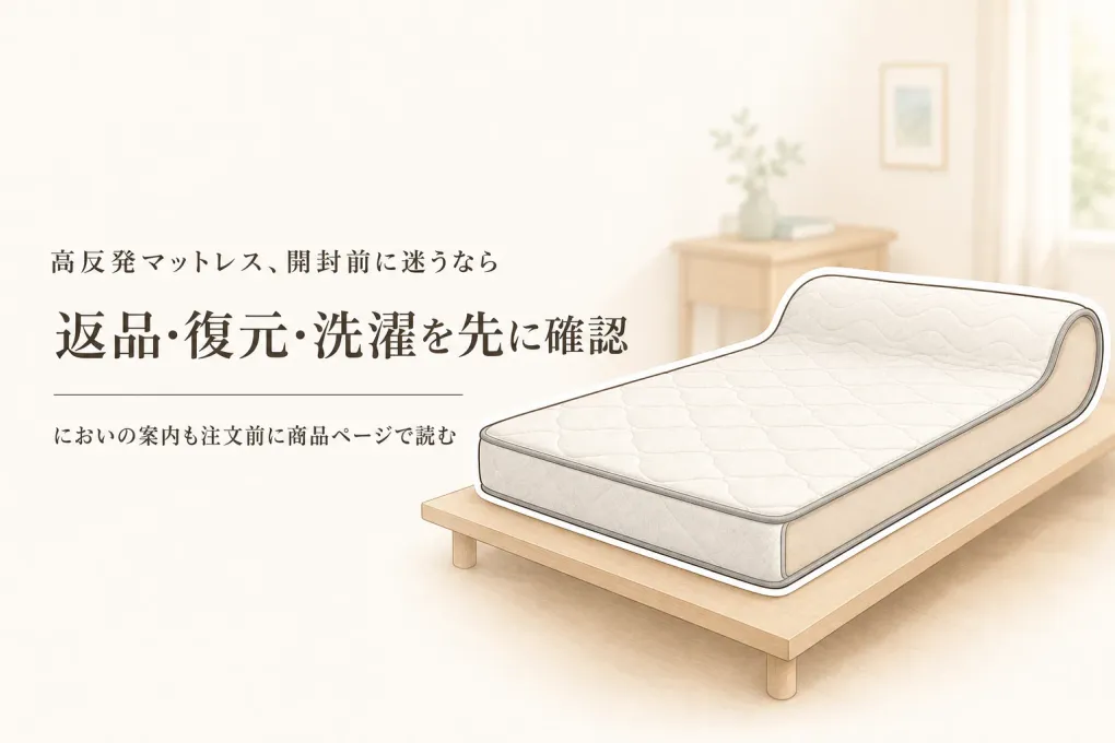 高反発マットレスは返品できる？におい・圧縮梱包の復元・カバー洗濯を購入前に確認