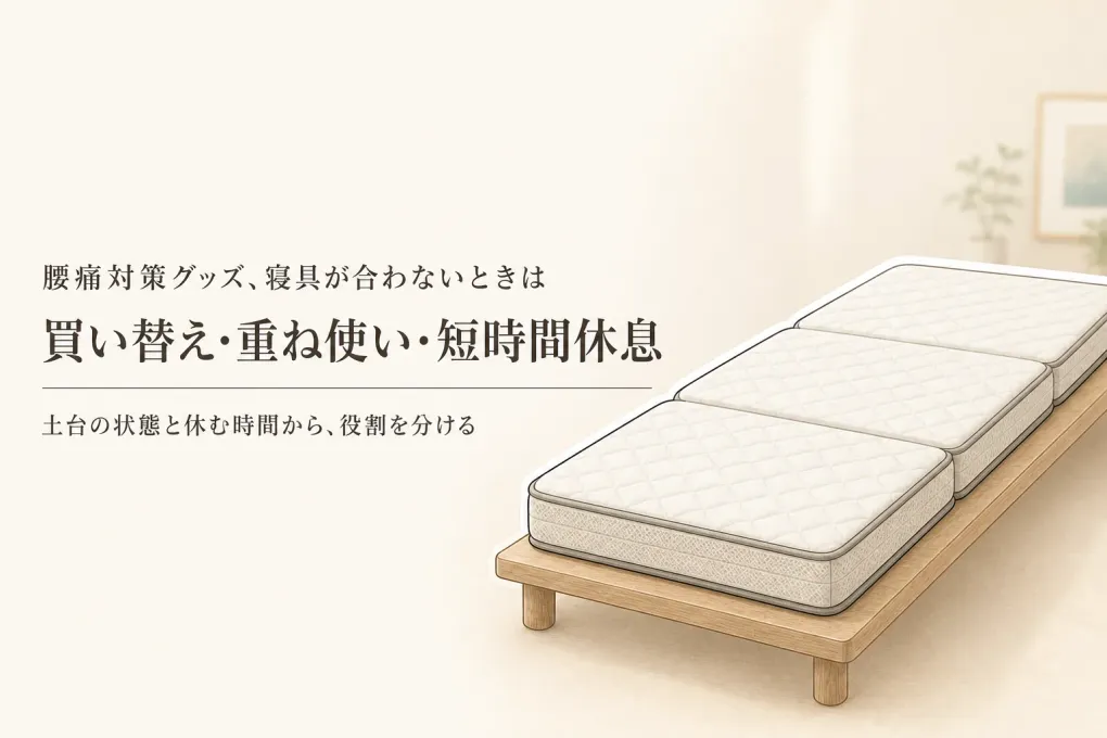 マットレス・マットレストッパー・腰枕の使い分け｜買い替え・重ね使い・短時間の休息で選ぶ